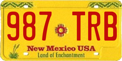 NM license plate 987TRB