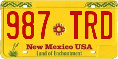 NM license plate 987TRD