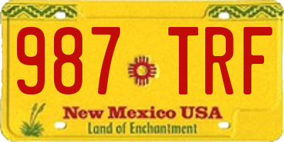 NM license plate 987TRF