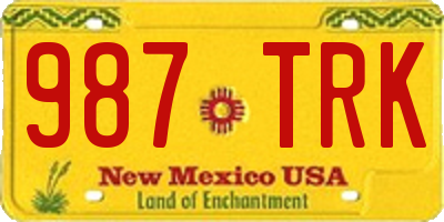 NM license plate 987TRK