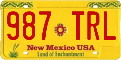 NM license plate 987TRL