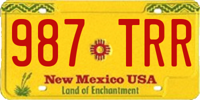 NM license plate 987TRR