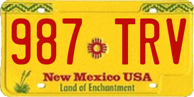 NM license plate 987TRV