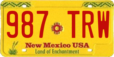 NM license plate 987TRW