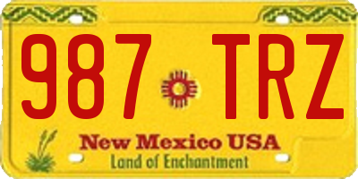 NM license plate 987TRZ