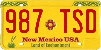 NM license plate 987TSD