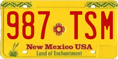 NM license plate 987TSM