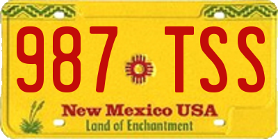 NM license plate 987TSS
