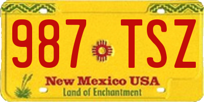 NM license plate 987TSZ