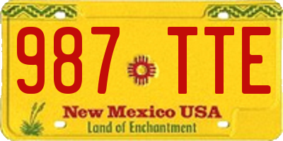 NM license plate 987TTE