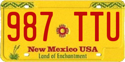 NM license plate 987TTU
