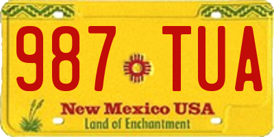 NM license plate 987TUA