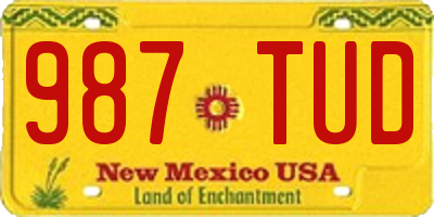 NM license plate 987TUD