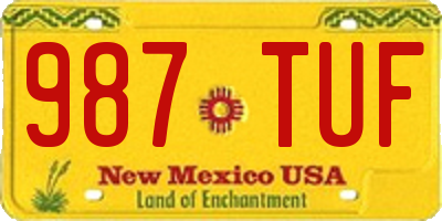NM license plate 987TUF