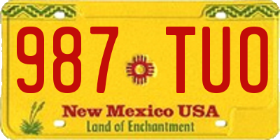 NM license plate 987TUO