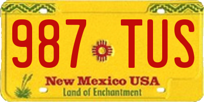 NM license plate 987TUS