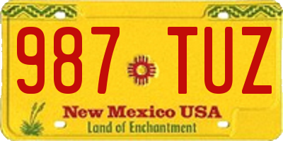 NM license plate 987TUZ