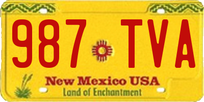 NM license plate 987TVA