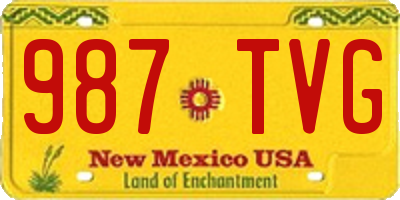 NM license plate 987TVG