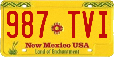 NM license plate 987TVI