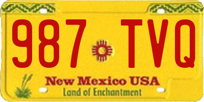 NM license plate 987TVQ
