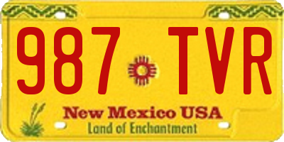 NM license plate 987TVR