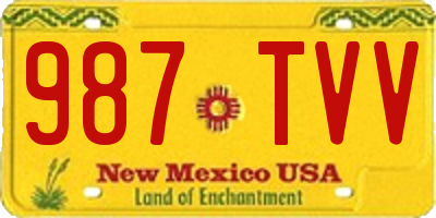 NM license plate 987TVV