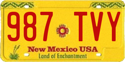 NM license plate 987TVY