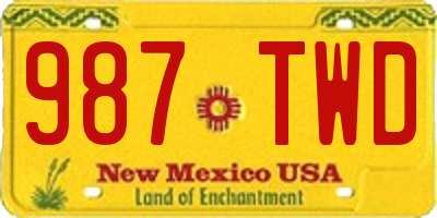 NM license plate 987TWD