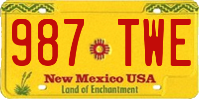 NM license plate 987TWE