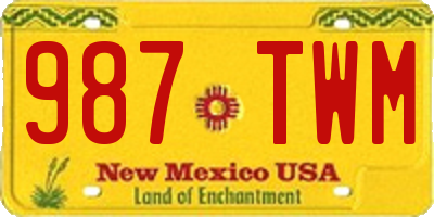 NM license plate 987TWM