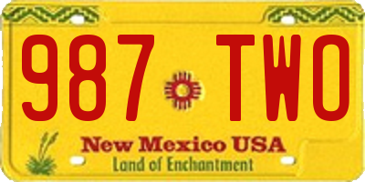 NM license plate 987TWO