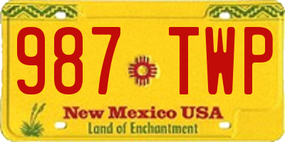 NM license plate 987TWP