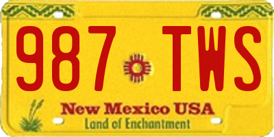 NM license plate 987TWS