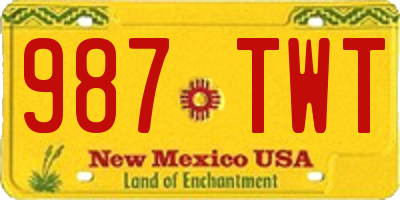 NM license plate 987TWT