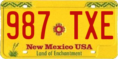 NM license plate 987TXE