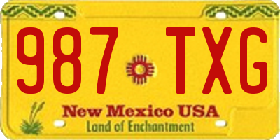 NM license plate 987TXG