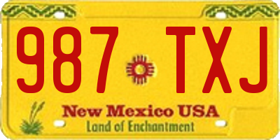 NM license plate 987TXJ