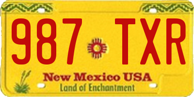 NM license plate 987TXR