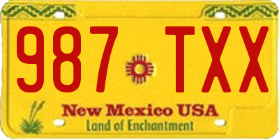 NM license plate 987TXX