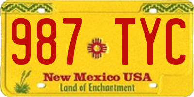 NM license plate 987TYC
