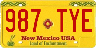 NM license plate 987TYE