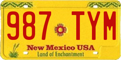 NM license plate 987TYM