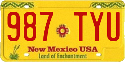 NM license plate 987TYU