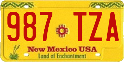 NM license plate 987TZA