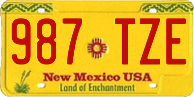 NM license plate 987TZE