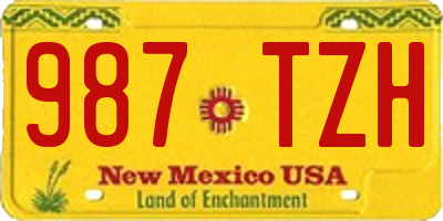 NM license plate 987TZH