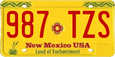 NM license plate 987TZS