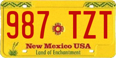 NM license plate 987TZT