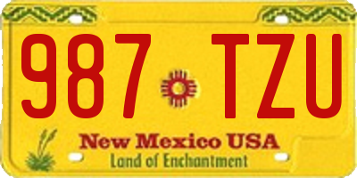 NM license plate 987TZU